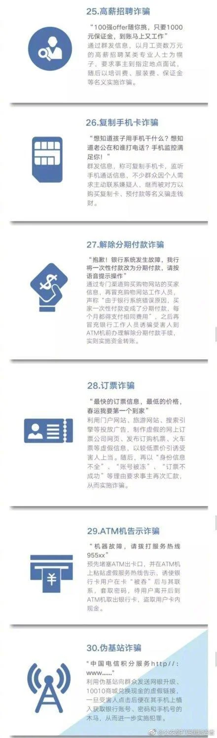 48种常见电信网络诈骗手法，提醒大家做反诈骗的明白人