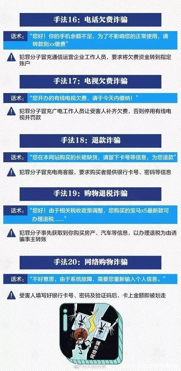 净网2020 警惕最新诈骗套路！以下47种常见诈骗套路